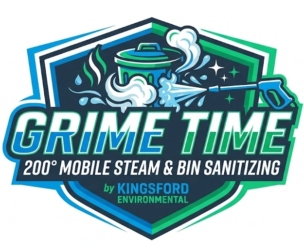 GrimeTime, 200 degree mobile steam and bin sanitizing by Kingsford Environmental